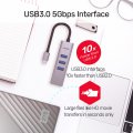 UNITEK uHUB Q4+ 4-in-1 USB-C Ethernet Hub